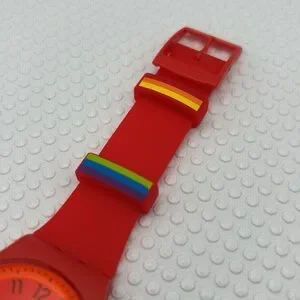 Swatch Watch - SO29R705 - PROUDLY RED Swatch SO29R705 Pride Unisex Watch, Red Silicone Strap  main image 4